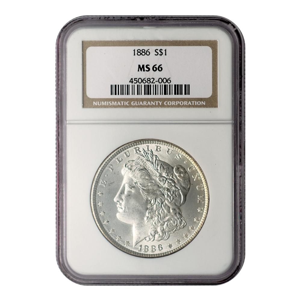 アメリカ 1886年 1ドル銀貨 モルガンダラー NGC MS66 - セキグチ アメリカ 1886年 1ドル銀貨 モルガンダラー NGC MS66 - セキグチ