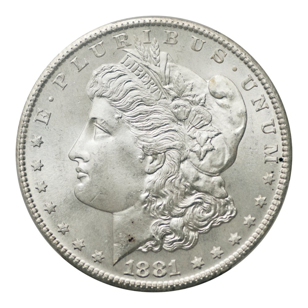 アメリカ 1881年（S）1ドル銀貨 モルガンダラー PCGS MS67 裏面は