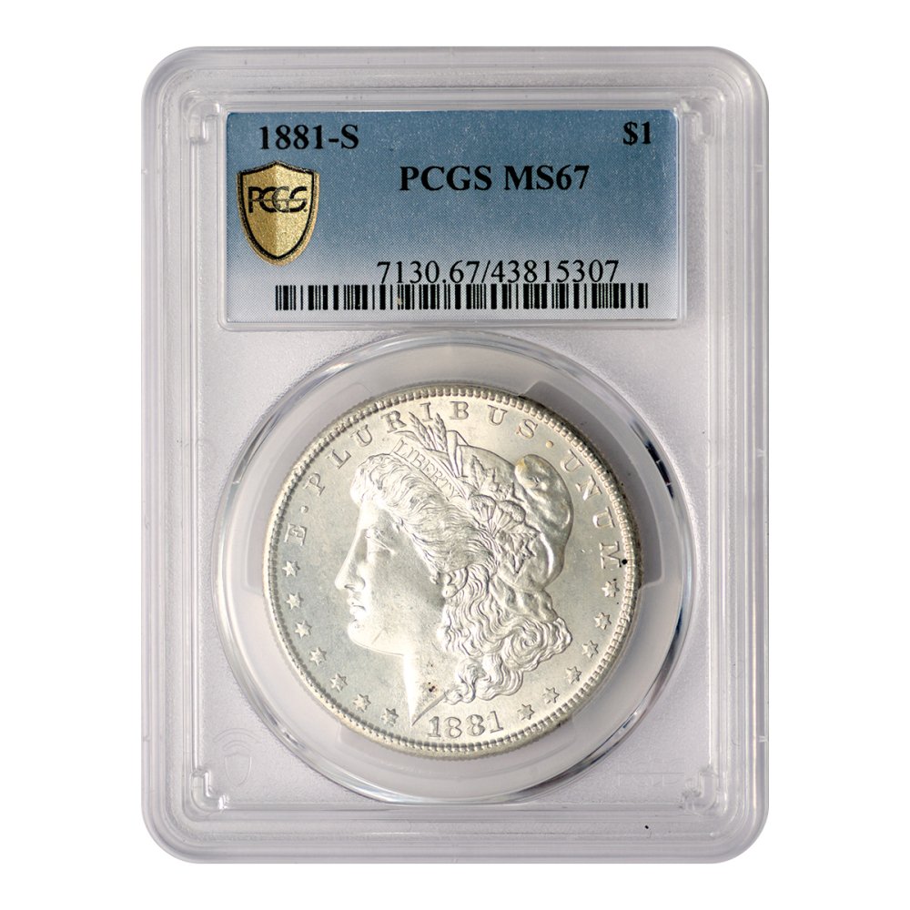 アメリカ 1881年（S）1ドル銀貨 モルガンダラー PCGS MS67 裏面は