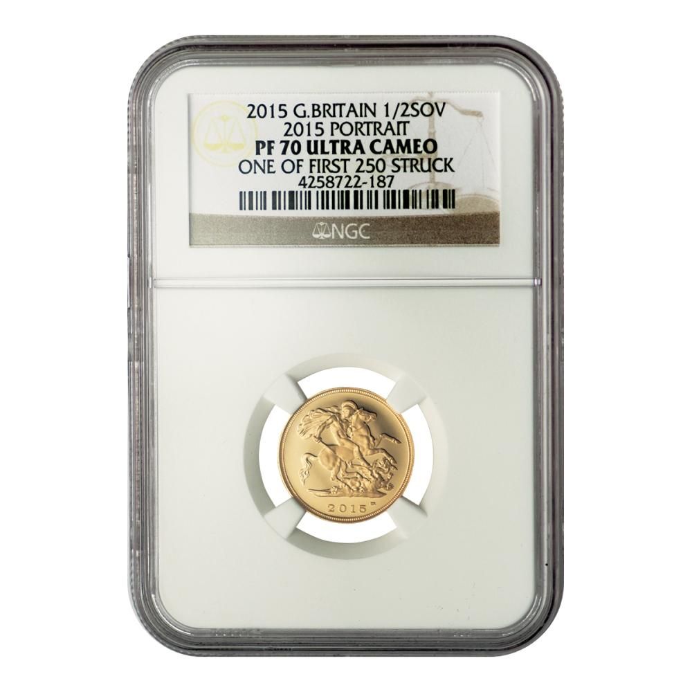 イギリス 2015年 1/2ソブリン金貨 NGC PF70 ULTRA CAMEO イギリス 2015年 1/2ソブリン金貨 NGC PF70 ULTRA CAMEO