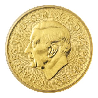 イギリス 2023年 25ポンド金貨 ブリタニア チャールズ3世 未使用