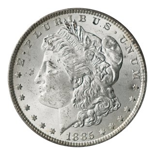 アメリカ 1885年 1ドル銀貨 モルガンダラー（未使用） - セキグチは