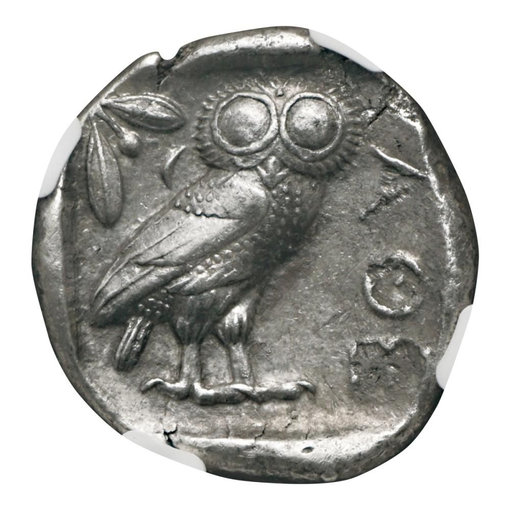 古代ギリシャ ふくろう テトラドラクマ銀貨 アッテカアテネ NGC
