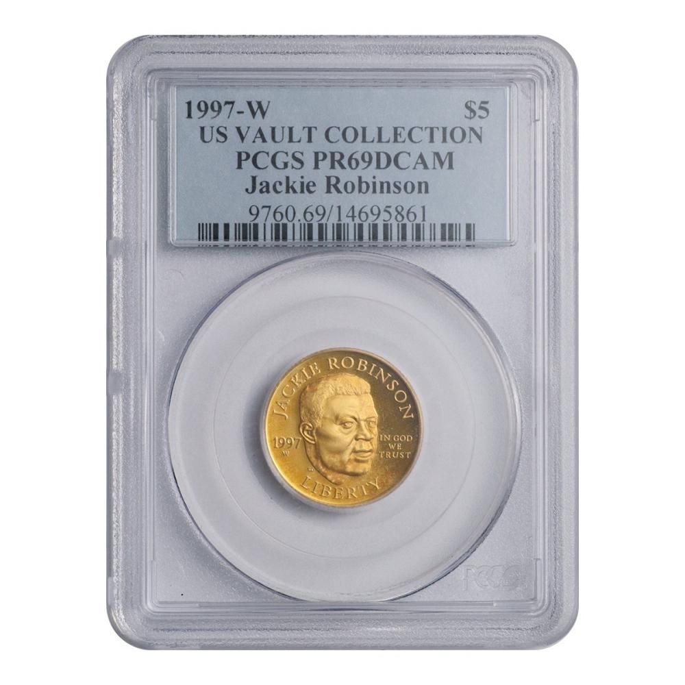 アメリカ 1997年（W）5ドル金貨 ジャッキー・ロビンソン PCGS