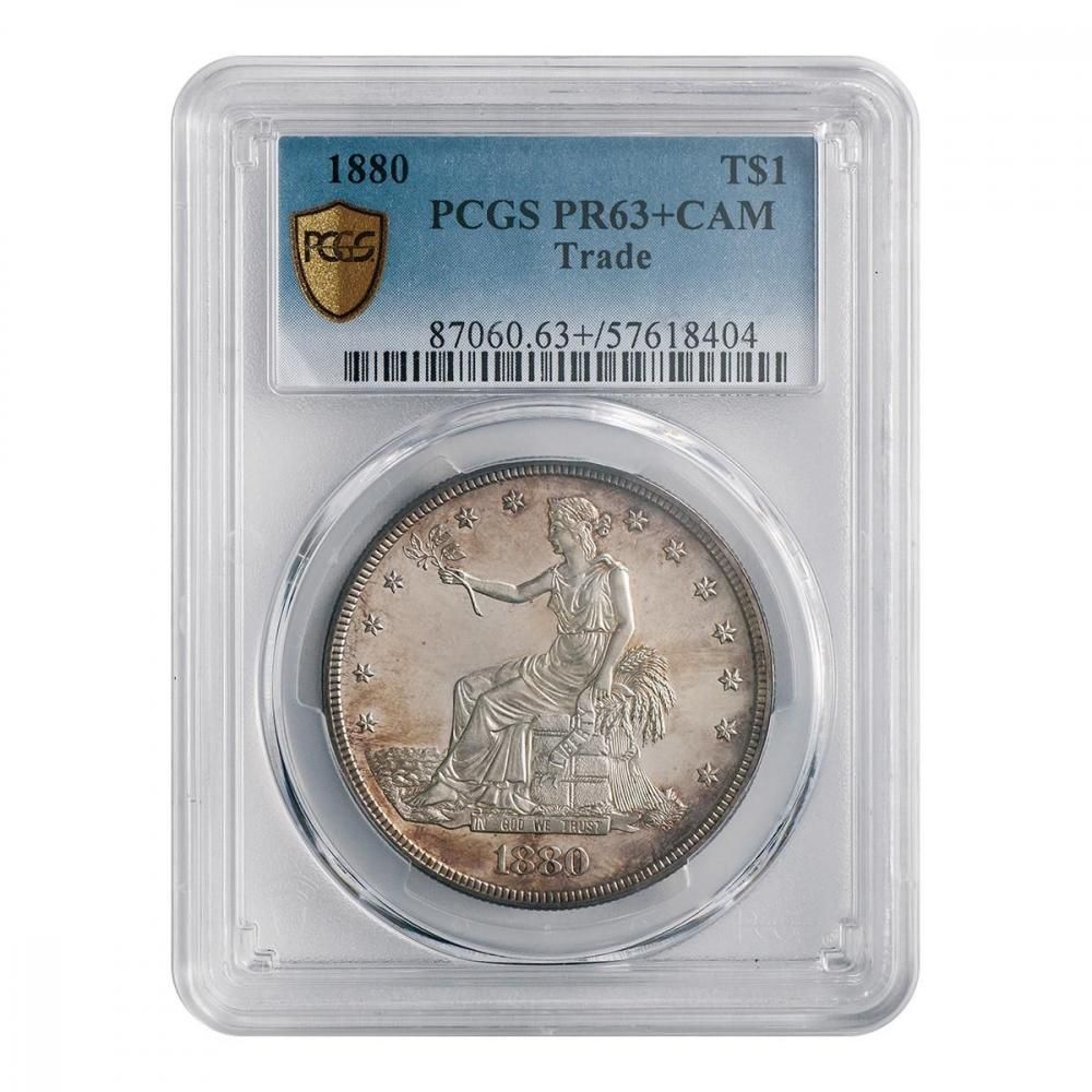 アメリカ 1880年 座像女神 貿易銀 PCGS PR63＋CAM - セキグチは