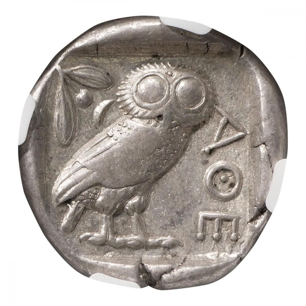 古代ギリシャ ふくろう テトラドラクマ銀貨 アッテカアテネ NGC