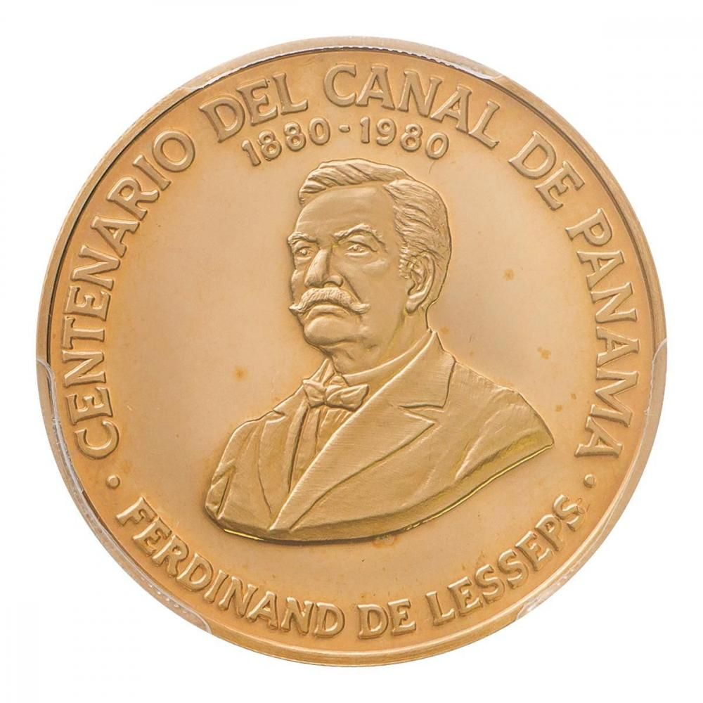 パナマ1980年 100バルボア金貨 パナマ運河100年記念 PCGS