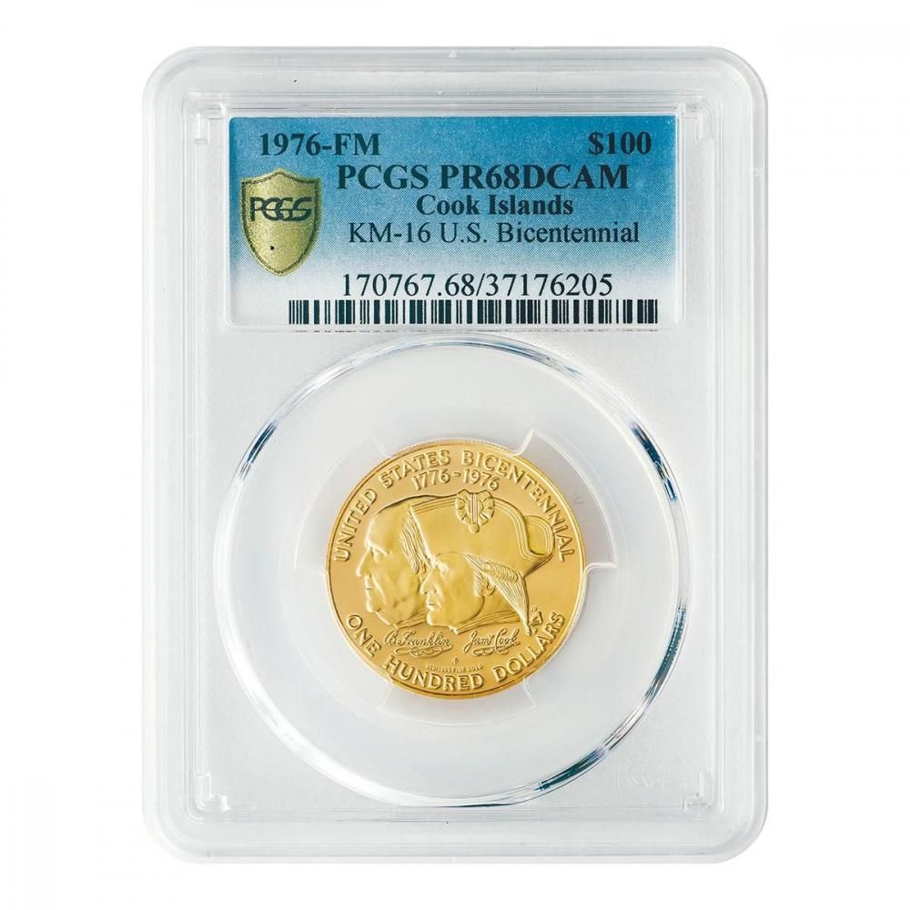クック諸島1976年 100ドル金貨 アメリカ200年建国記念 PCGS