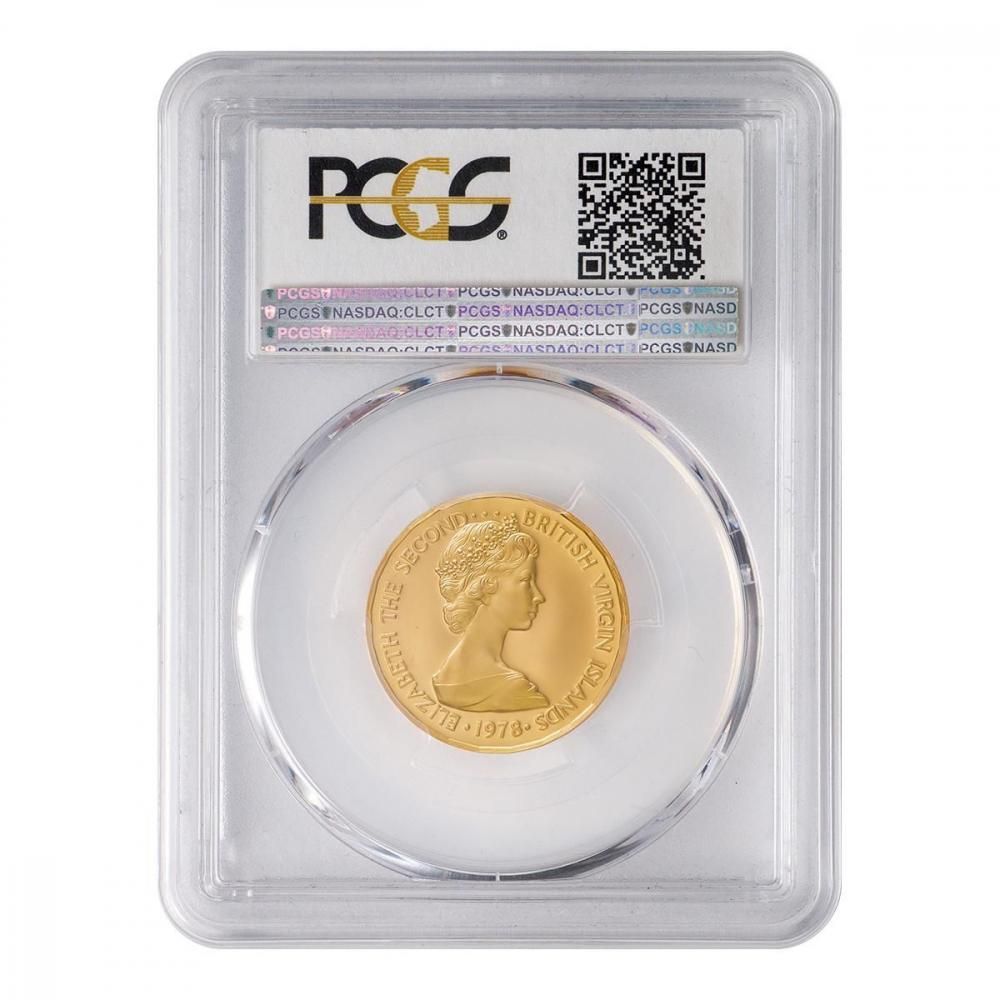【貴重 激レア】5Won PR69DCAM 2015 PCGS鑑定 英領バージン諸島1978年-FM 100ドル金貨 PCGS PR69DCAM - セキグチは