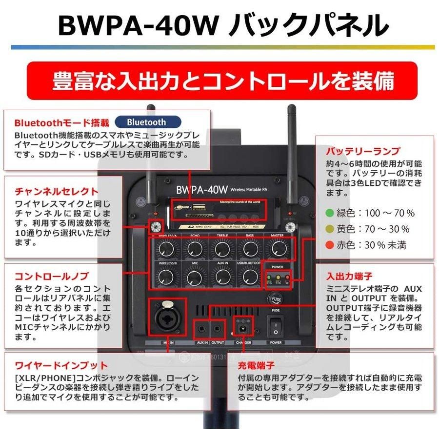 BWPA-40W (ワイヤレスマイク2本/スピーカースタンド/キャリング