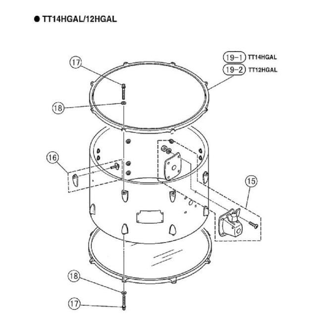 ZQ059200 / REGULAR HOOP 6 12X6H / TT12HGAL��U0066030 �����إѡ��ĤȤʤ�ޤ��� / YAMAHA�ʥ�ޥϡ� / �ɥ��ѡ��ġ����� 19-2