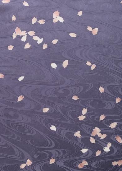 小紋 宇野千代小紋 桜 紫 107-0109 - きものサロンみずもち