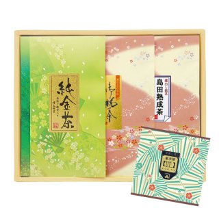 純金茶セット6009（純金茶60g・扇の舞100g・香熟茶100g･蓬莱橋【匠】10g)