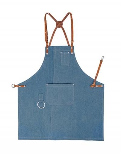 Customizing denim leather apron #AA1838 Customizing denim leather apron #AA1838