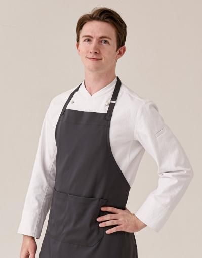 colmar wrinkle-free neck strap apron#AA1962 Graphite 美品◆ACID JAZZ MEN◆ドレープエプロン 変形襟スリット ロングシャツ