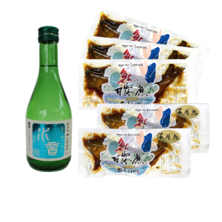 本鮎3尾、子持鮎2尾と純米吟醸水音(300ml)1本セット 【NSS-321】