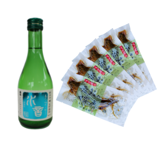 若鮎5尾と純米吟醸水音(300ml)1本セット 【JMW-501】