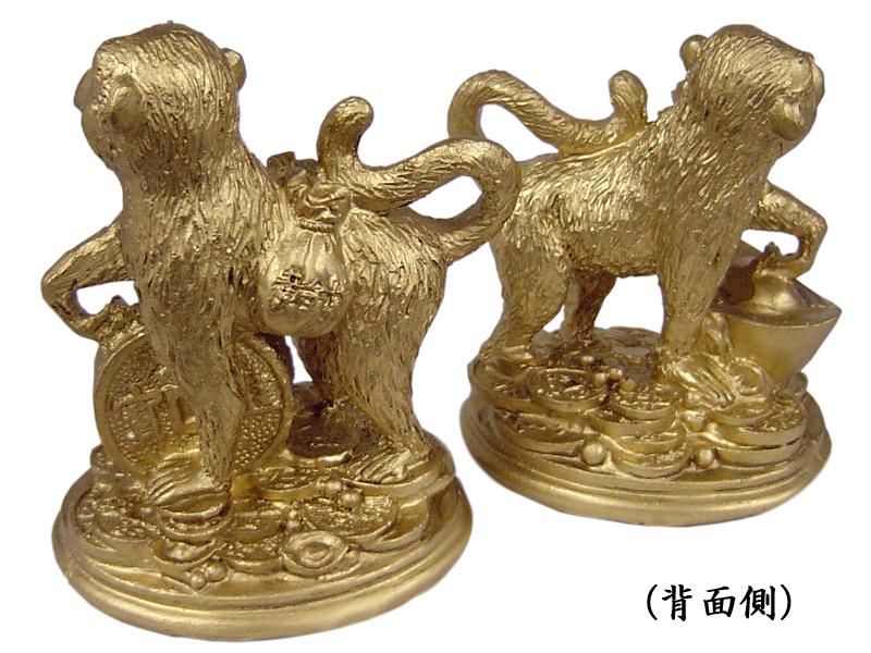 猿の置物 招財対金猿 風水置物 | かわいい金の猿の置物 - 中国