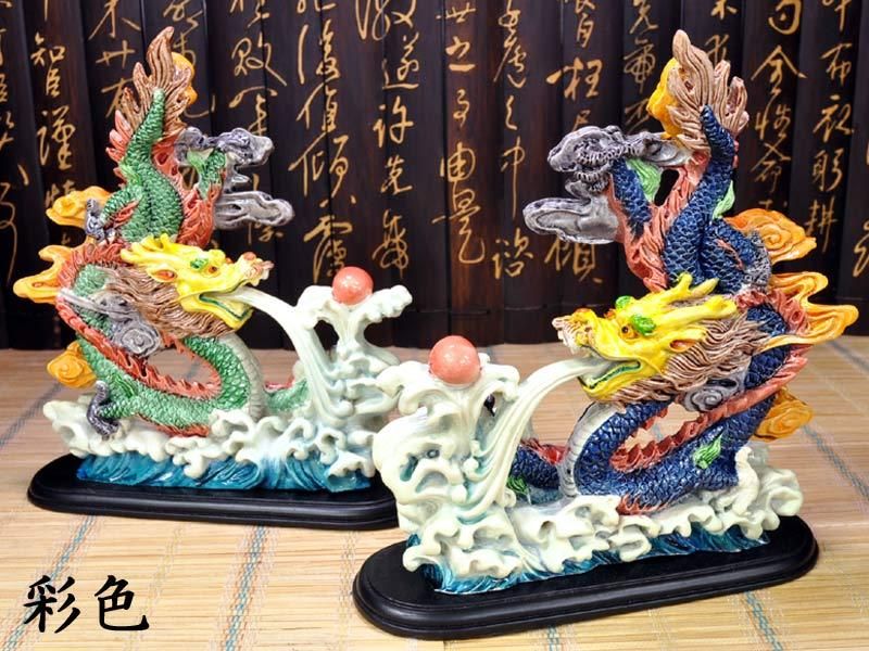 お気に入り 双龍戯珠棺が 開運風水 招財 装飾品 工芸品 美術品 置物（龍の 工芸品