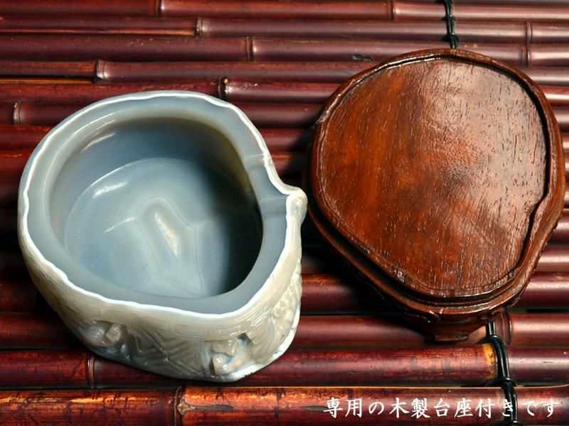 中国美術工芸品 天然瑪瑙彫 龍虎灰皿 | 天然石瑪瑙の灰皿 - 中国