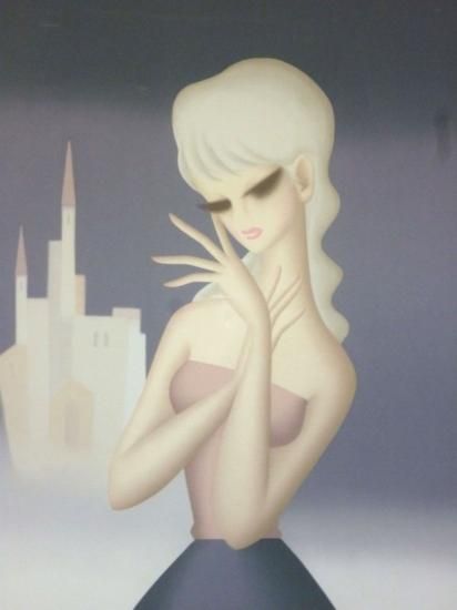 東郷青児「想い出の城」絵画 額付 版画 リトグラフ - ギャラリー