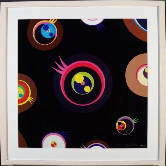 村上隆「めめめくらげ黒1 2011」絵画 額付 版画 - ギャラリー