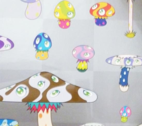 村上隆「ポジきのこ」絵画 額付 版画 - ギャラリーボヤージュ 村上隆「ポジきのこ」絵画 額付 版画 - ギャラリーボヤージュ
