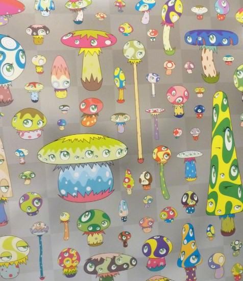 村上隆「ポジきのこ」絵画 額付 版画 - ギャラリーボヤージュ 村上隆「ポジきのこ」絵画 額付 版画 - ギャラリーボヤージュ