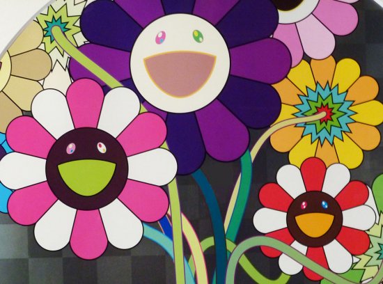 村上隆「紫色の花のある花束」絵画 額付 版画 - ギャラリーボヤージュ