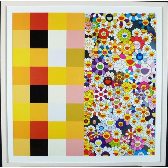 村上隆「アキパンクチャー・フラワーズ(チェックカーズ)」絵画