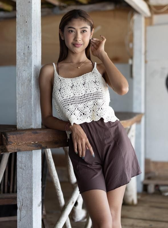 プラントヴィスコースオールインフレアショートパンツ - WatoEy