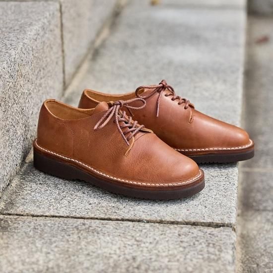 一枚革ダービー メンズ／たつのモストロエイジング／ライトブラウン