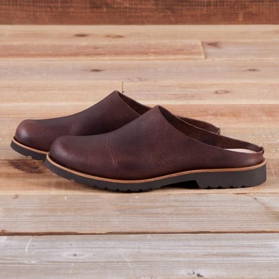 まほろばサボ メンズ たつの蝋引きレザー ／ ブラウン - コトカ