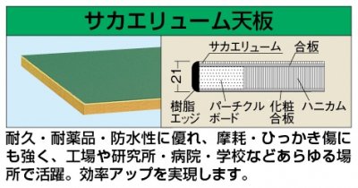 （株）サカエ　作業台　オプション天板（軽量用天板）　ＫＫ－１５４５ＦＴＣ - 宇都宮機工株式会社オンラインサイト　工具のプロショップ　UK-TOOL