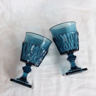 vintage blue glass/ビンテージ ブルー カラー グラス(549A3)