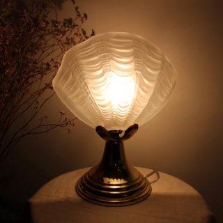 Vintage glass shell table lamp/ビンテージシェルモチーフテーブルランプ(309A1)