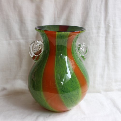 Vintage glass flower vase/ビンテージ ガラス フラワーベース