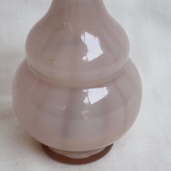 Vintage smoke pink glass flower vase/ビンテージ スモークピンク 