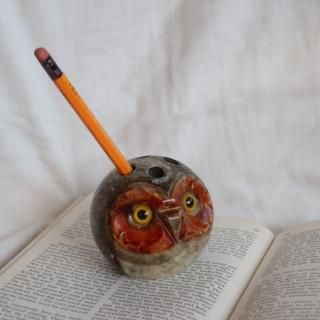 vintage owl stone pen stand/ե ȡ ڥΩ(740)