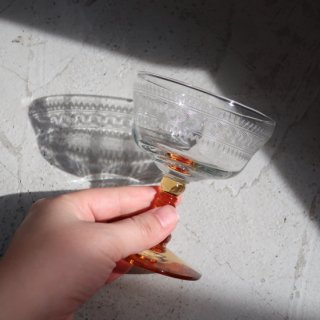 vintage clearamber glass/ӥơ ꥢߥС 饹(754)