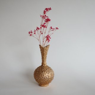 Vintage 50's gold ceramic flower vase/ӥơ ƫ  ե١/(764)