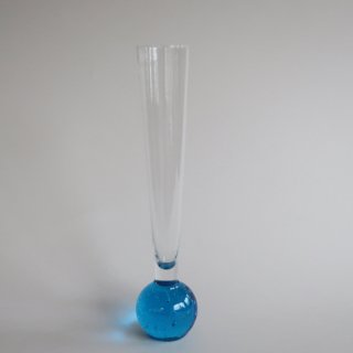 Vintage 1950s bubbles glass flower vase blue/ӥơ ֥롼 Х֥ 饹 ե١/ִ/ޤ(772)