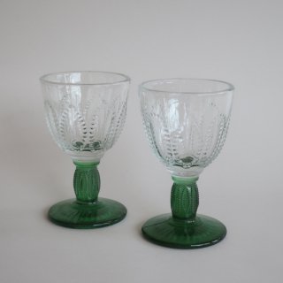 vintage clear×green glass/ビンテージ クリア×グリーン グラス(783)