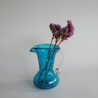 Vintage small blue glass flower vase/ӥơ 饹 ⡼ ե١ /ִ/ޤ(796)