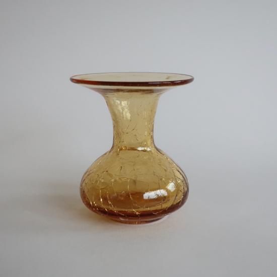 Vintage mini amber glass flower vase/ビンテージ アンバー ガラス