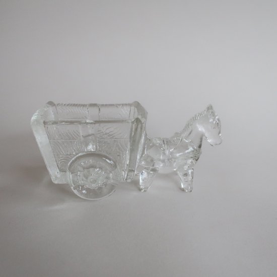 vintage mini glass Horse carriage /ビンテージ ガラス 馬車モチーフ 