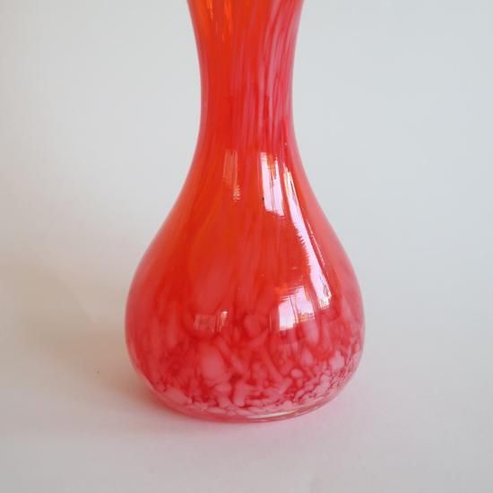 Vintage red marble glass flower vase/ビンテージ レッド Vintage red marble glass flower vase/ビンテージ レッド