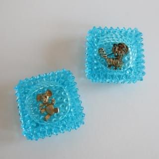 Vintage Fenton Aqua Blue Hobnail Salt Cellar/ӥơ եȥ ۥ֥ͥ ߥ (815)