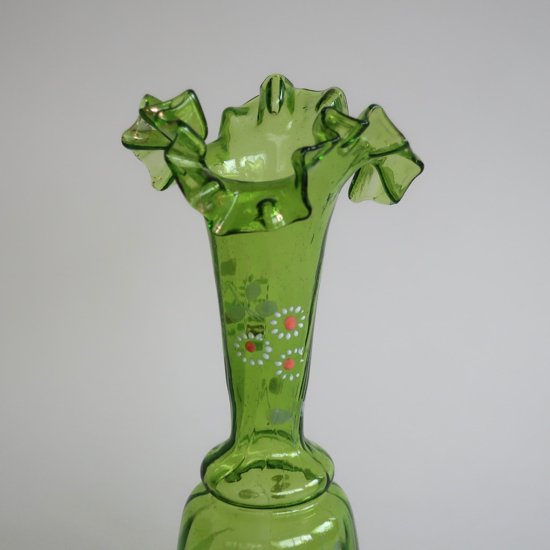 ☆超目玉】 【ヴィンテージ】鮮やかなガラス花瓶 特大 長い 青 緑 