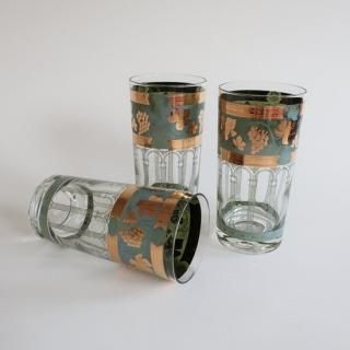 vintage 50's goldgreen grape glass/ӥơ 1950s ƺ ֥顼 饹(840)